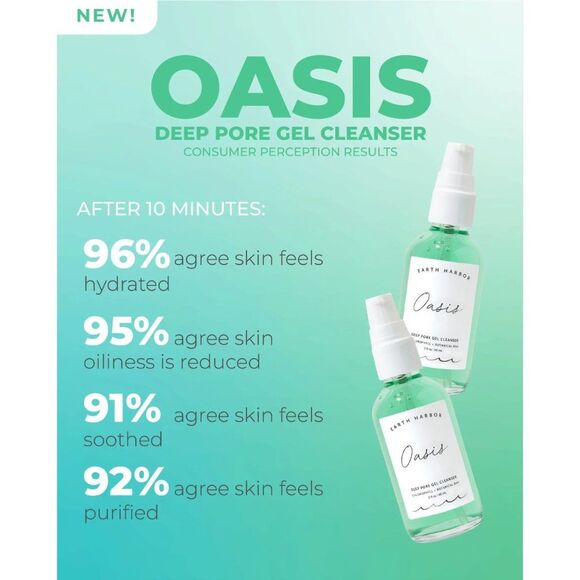 NIB Earth Harbor Oasis, Cloudburst, & Tidal Rose Oily Skin / Acne Bundle - Picture 2 of 10